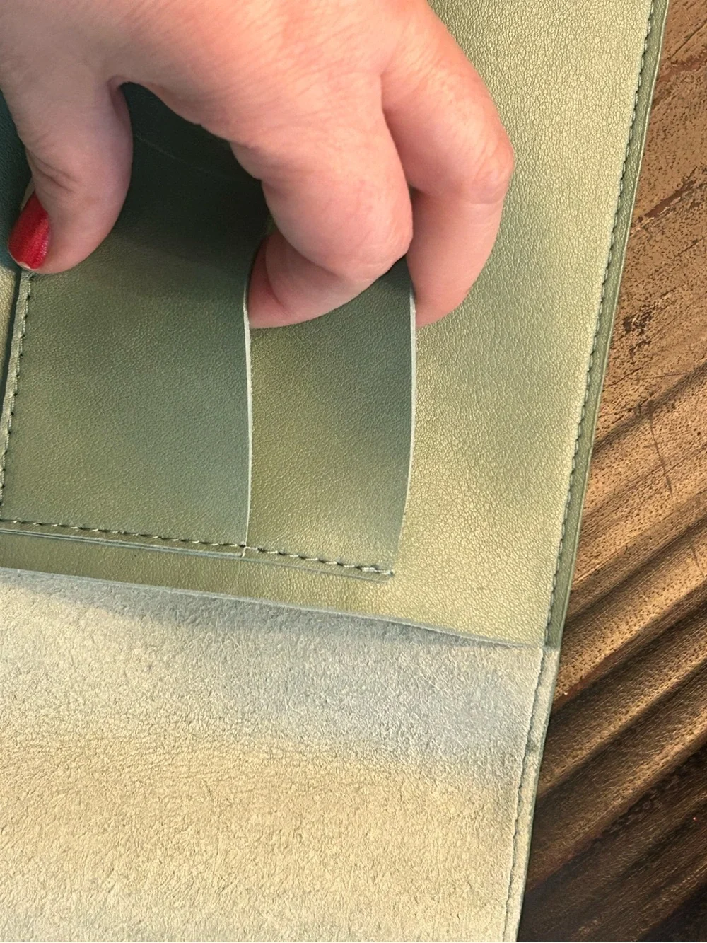 Erin Condren Sage Vegan Leather Folio like new